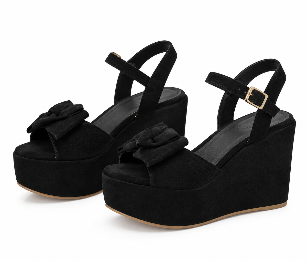 Sandalias De Plataforma Con Moño