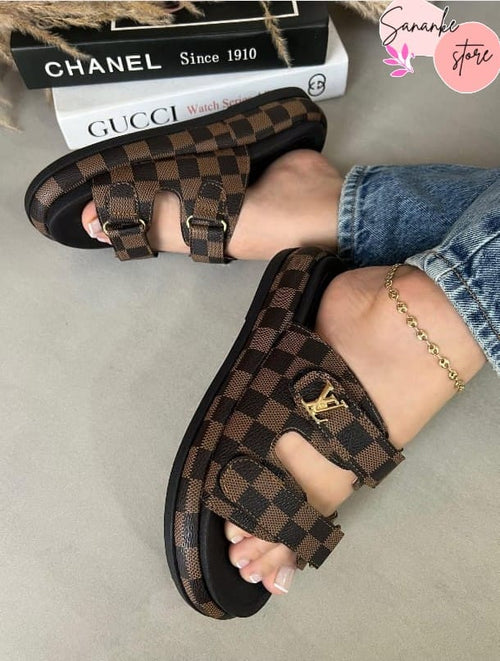 Sandalia LV De Cuadros